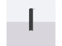 Lámpara De Techo Karbon Minimalista De Aluminio - 1 Fuentes Luminosas - L.6,5 X A.40 Cm - Negro