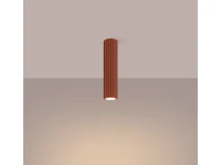 Lámpara De Techo Karbon Minimalista De Aluminio - 1 Fuentes Luminosas - L.6,5 X A.30 Cm - Ocre Rojo