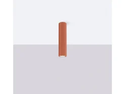 Lámpara De Techo Karbon Minimalista De Aluminio - 1 Fuentes Luminosas - L.6,5 X A.30 Cm - Ocre Rojo