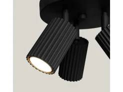 Lámpara De Techo Karbon Minimalista De Aluminio - 3 Fuentes Luminosas - L.19,5 X A.18 Cm - Negro
