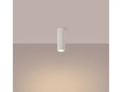 Lámpara De Techo Karbon Minimalista De Aluminio - 1 Fuentes Luminosas - L.6,5 X A.20 Cm - Beige