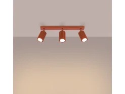 Lámpara De Techo Karbon Minimalista De Aluminio - 3 Fuentes Luminosas - L.45 X A.16,5 Cm - Ocre Rojo