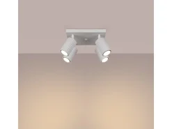 Lámpara De Techo Karbon Minimalista De Aluminio - 4 Fuentes Luminosas - L.25 X A.16,5 Cm - Blanco