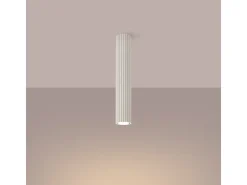 Lámpara De Techo Karbon Minimalista De Aluminio - 1 Fuentes Luminosas - L.6,5 X A.40 Cm - Beige
