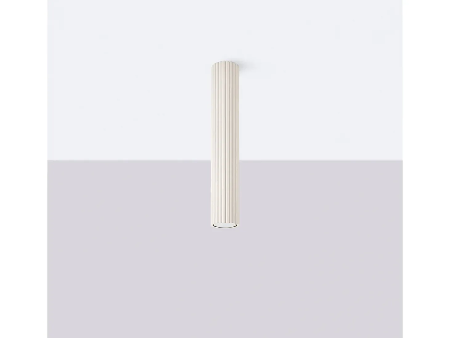 Lámpara De Techo Karbon Minimalista De Aluminio - 1 Fuentes Luminosas - L.6,5 X A.40 Cm - Beige