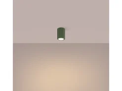 Lámpara De Techo Karbon Minimalista De Aluminio - 1 Fuentes Luminosas - L.6,5 X A.10 Cm - Verde Oliva