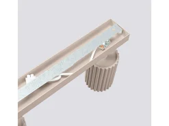 Lámpara De Techo Karbon Minimalista De Aluminio - 6 Fuentes Luminosas - L.117 X A.16,5 Cm - Gris Pardo