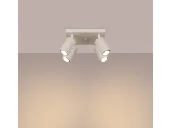 Lámpara De Techo Karbon Minimalista De Aluminio - 4 Fuentes Luminosas - L.25 X A.16,5 Cm - Beige