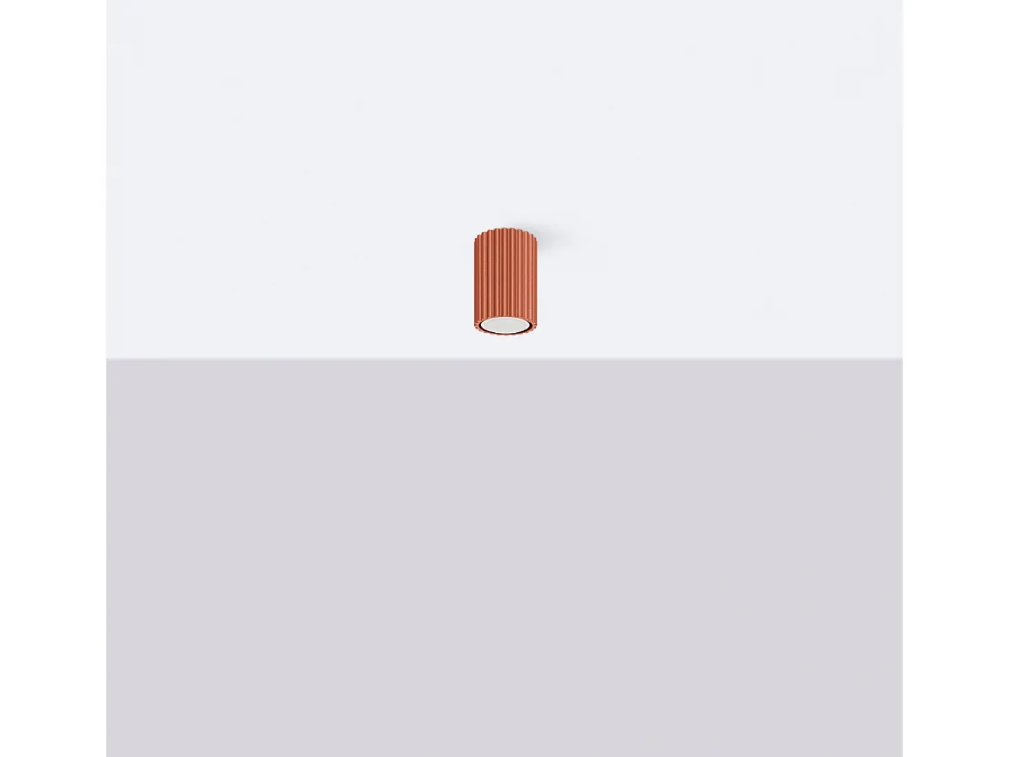 Lámpara De Techo Karbon Minimalista De Aluminio - 1 Fuentes Luminosas - L.6,5 X A.10 Cm - Ocre Rojo