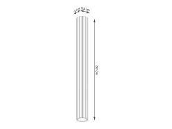 Lámpara De Techo Karbon Minimalista De Aluminio - 1 Fuentes Luminosas - L.6,5 X A.60 Cm - Gris Pardo