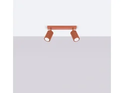 Lámpara De Techo Karbon Minimalista De Aluminio - 2 Fuentes Luminosas - L.30 X A.16,5 Cm - Ocre Rojo