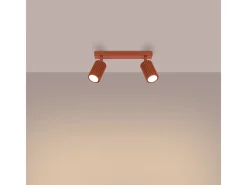 Lámpara De Techo Karbon Minimalista De Aluminio - 2 Fuentes Luminosas - L.30 X A.16,5 Cm - Ocre Rojo
