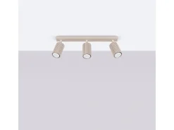Lámpara De Techo Karbon Minimalista De Aluminio - 3 Fuentes Luminosas - L.45 X A.16,5 Cm - Gris Pardo