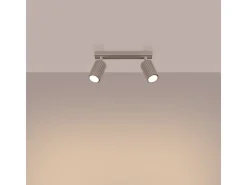 Lámpara De Techo Karbon Minimalista De Aluminio - 2 Fuentes Luminosas - L.30 X A.16,5 Cm - Gris Pardo