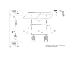 Lámpara De Techo Karbon Minimalista De Aluminio - 2 Fuentes Luminosas - L.30 X A.16,5 Cm - Gris Pardo