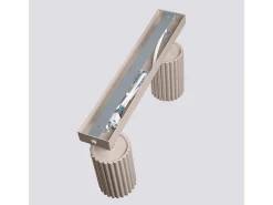 Lámpara De Techo Karbon Minimalista De Aluminio - 2 Fuentes Luminosas - L.30 X A.16,5 Cm - Gris Pardo