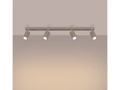 Lámpara De Techo Karbon Minimalista De Aluminio - 4 Fuentes Luminosas - L.81 X A.16,5 Cm - Gris Pardo