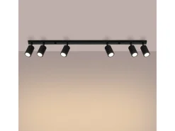 Lámpara De Techo Karbon Minimalista De Aluminio - 6 Fuentes Luminosas - L.117 X A.16,5 Cm - Negro