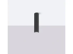 Lámpara De Techo Karbon Minimalista De Aluminio - 1 Fuentes Luminosas - L.6,5 X A.30 Cm - Negro