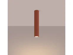 Lámpara De Techo Karbon Minimalista De Aluminio - 1 Fuentes Luminosas - L.6,5 X A.40 Cm - Ocre Rojo