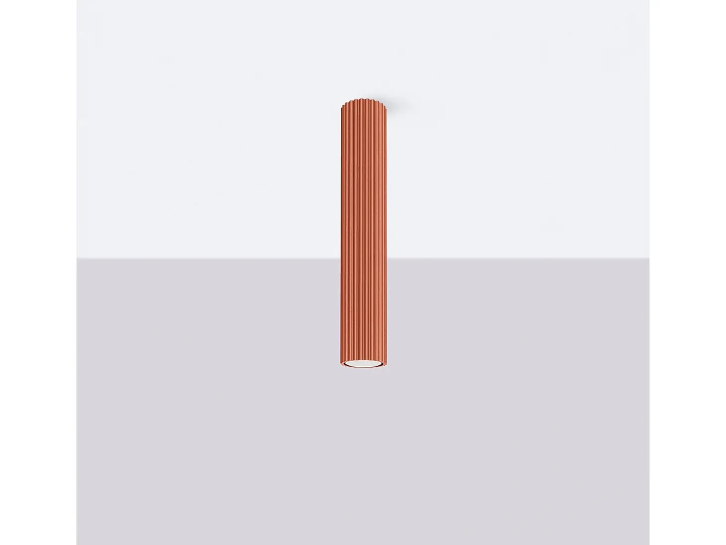 Lámpara De Techo Karbon Minimalista De Aluminio - 1 Fuentes Luminosas - L.6,5 X A.40 Cm - Ocre Rojo