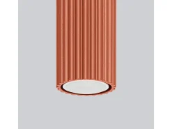 Lámpara De Techo Karbon Minimalista De Aluminio - 1 Fuentes Luminosas - L.6,5 X A.40 Cm - Ocre Rojo