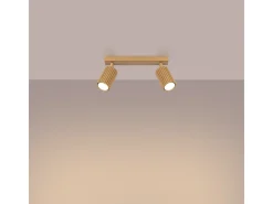 Lámpara De Techo Karbon Minimalista De Aluminio - 2 Fuentes Luminosas - L.30 X A.16,5 Cm - Dorado