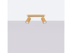 Lámpara De Techo Karbon Minimalista De Aluminio - 2 Fuentes Luminosas - L.30 X A.16,5 Cm - Dorado
