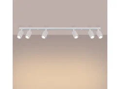 Lámpara De Techo Karbon Minimalista De Aluminio - 6 Fuentes Luminosas - L.117 X A.16,5 Cm - Blanco