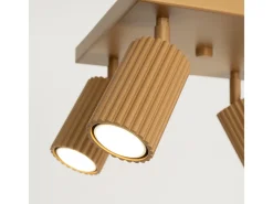 Lámpara De Techo Karbon Minimalista De Aluminio - 4 Fuentes Luminosas - L.25 X A.16,5 Cm - Dorado