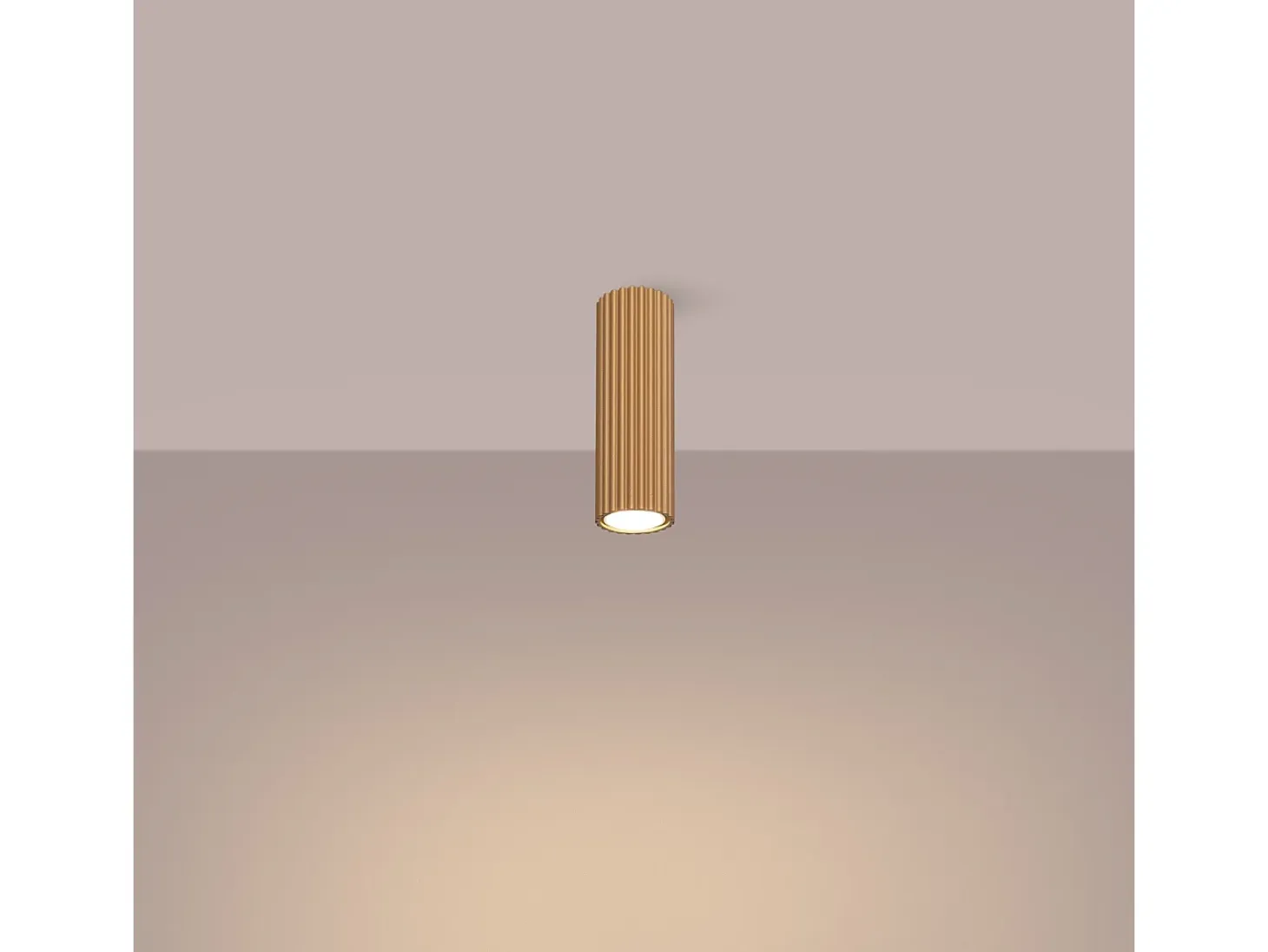 Lámpara De Techo Karbon Minimalista De Aluminio - 1 Fuentes Luminosas - L.6,5 X A.20 Cm - Dorado