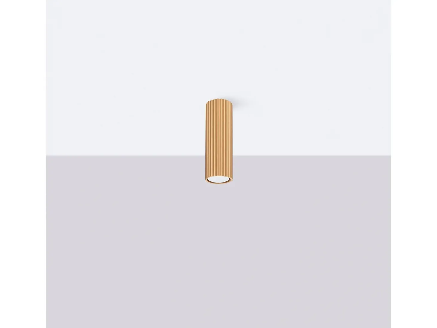 Lámpara De Techo Karbon Minimalista De Aluminio - 1 Fuentes Luminosas - L.6,5 X A.20 Cm - Dorado