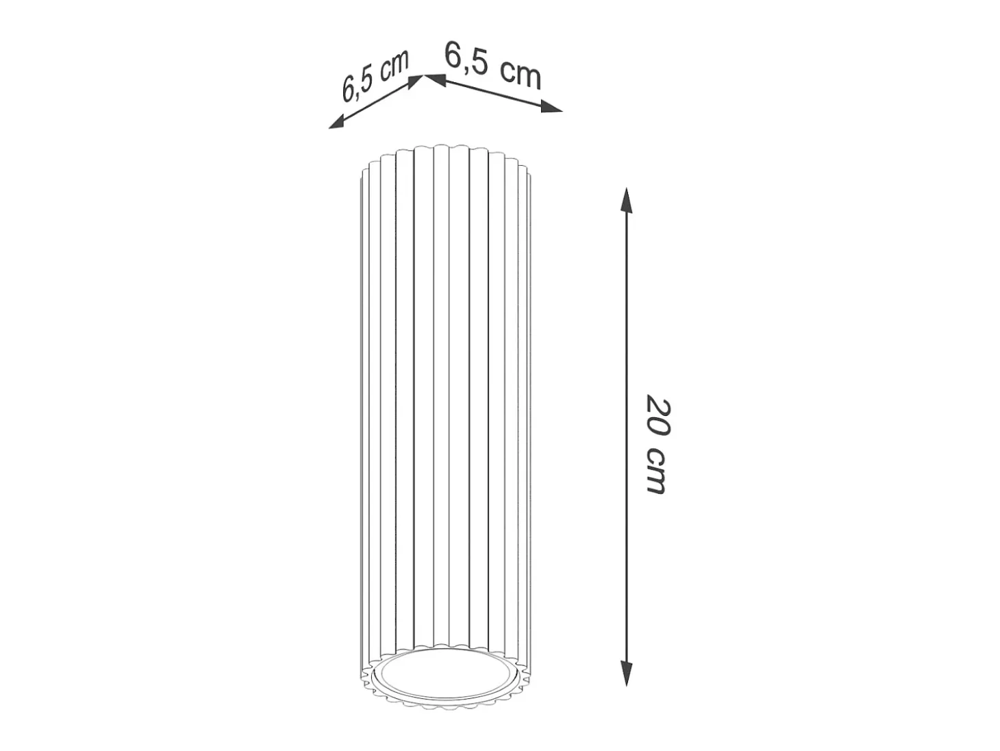Lámpara De Techo Karbon Minimalista De Aluminio - 1 Fuentes Luminosas - L.6,5 X A.20 Cm - Dorado