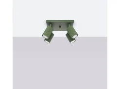 Lámpara De Techo Karbon Minimalista De Aluminio - 4 Fuentes Luminosas - L.25 X A.16,5 Cm - Verde Oliva