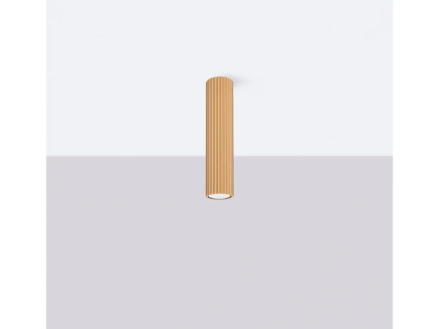 Lámpara De Techo Karbon Minimalista De Aluminio - 1 Fuentes Luminosas - L.6,5 X A.30 Cm - Dorado