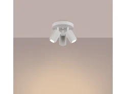 Lámpara De Techo Karbon Minimalista De Aluminio - 3 Fuentes Luminosas - L.19,5 X A.18 Cm - Blanco