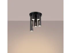Lámpara De Techo Lagos Moderno De Acero - 5 Fuentes Luminosas - L.25 X A.33 Cm - Negro