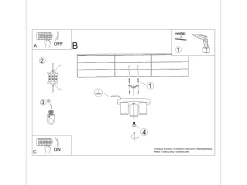 Lámpara De Techo Lagos Moderno De Acero - 3 Fuentes Luminosas - L.25 X A.12 Cm - Blanco