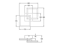 Lámpara de techo LED BARD moderna 21W negra 3394-28-101 Fabas Luce
