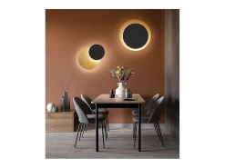 Lámpara de techo LED DRUM en metal negro dorado mate 43W Perenz