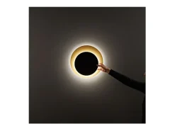Lámpara de techo LED DRUM en metal negro dorado mate 43W Perenz