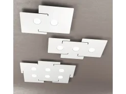 Lámpara de techo LED ECHO Top Light de metal blanco rectangular con 2 portalámparas Gx53