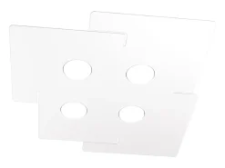 Lámpara de techo LED ECHO Top Light de metal blanco rectangular con 4 casquillos Gx53