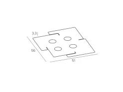 Lámpara de techo LED ECHO Top Light de metal blanco rectangular con 4 casquillos Gx53