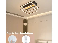 Lámpara de techo LED NETTLIFE para salón, 2 marcos, negra, moderna, cuadrada, regulable, ideal para pasillo