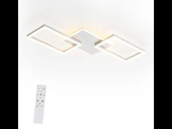 Lámpara de techo LED NETTLIFE para salón - Lámpara de techo regulable con mando a distancia de 63 W - Grande - Blanco moderno