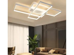 Lámpara de techo LED NETTLIFE con control remoto, moderna lámpara de techo geométrica, negra, regulable