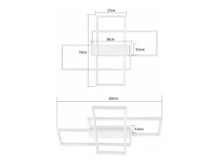 Lámpara de techo LED NETTLIFE con control remoto, moderna lámpara de techo geométrica, negra, regulable