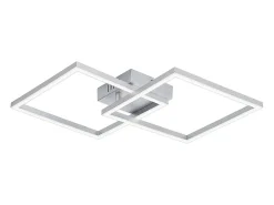 Lámpara de techo LED Nettlife para dormitorio y salón, 24 W, blanco cálido 3000 K, para cocina, color plateado, ajustable.