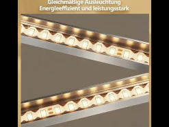 Lámpara de techo LED Nettlife para dormitorio y salón, 24 W, blanco cálido 3000 K, para cocina, color plateado, ajustable.
